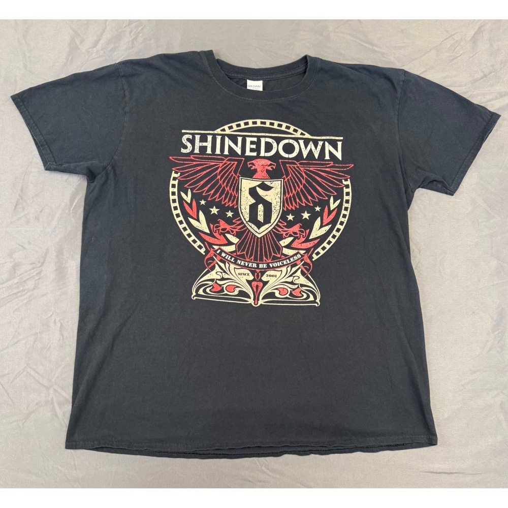 Shinedown World Tour Graphic T-Shirt Mens XL Black Short Sleeve Rock Band Tee